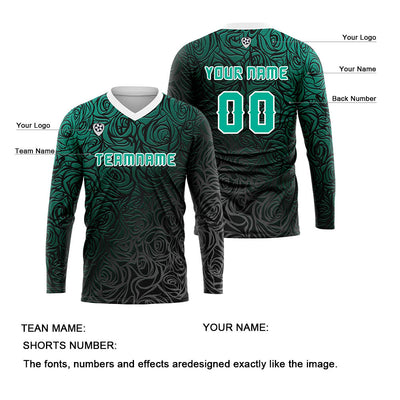 Custom Blue Green Basketball Soccer Football Shooting Long T-Shirt for Adults and Kids enthsush