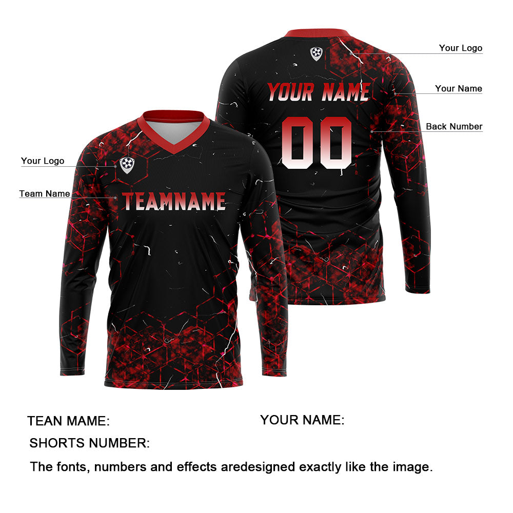 Custom Red Basketball Soccer Football Shooting Long T-Shirt for Adults and Kids enthsush