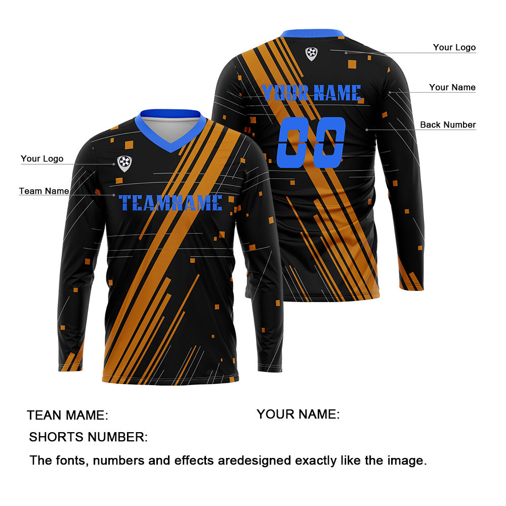 Custom Orange Blue Basketball Soccer Football Shooting Long T-Shirt for Adults and Kids enthsush