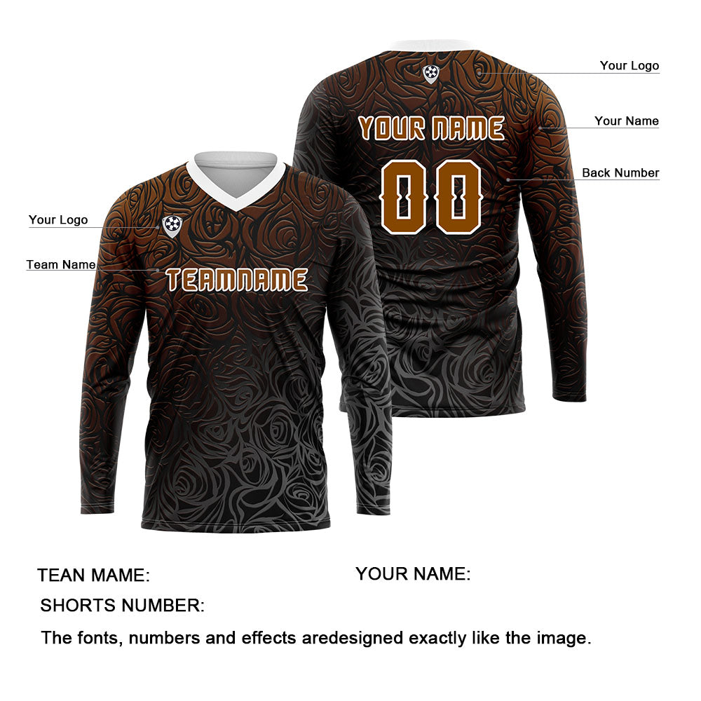 Custom Brown Basketball Soccer Football Shooting Long T-Shirt for Adults and Kids enthsush