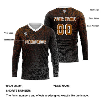 Custom Brown Basketball Soccer Football Shooting Long T-Shirt for Adults and Kids enthsush