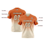 Custom Orange Cream Reversible Football Jersey Personalized Gradient Football Shirts for Men Printed Team Name Number Logo