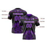 Custom Black Purple Football Jersey Personalized Gradient Football Shirts for Men Printed Team Name Number Logo