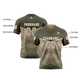 Custom Olive Green Khaki Reversible Football Jersey Personalized Gradient Football Shirts for Men Printed Team Name Number Logo