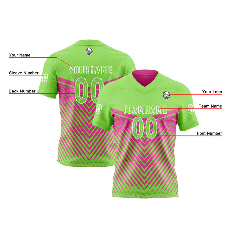 Custom Pink Green Reversible Football Jersey Personalized Gradient Football Shirts for Men Printed Team Name Number Logo