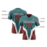 Custom Green Red Reversible Football Jersey Personalized Gradient Football Shirts for Men Printed Team Name Number Logo