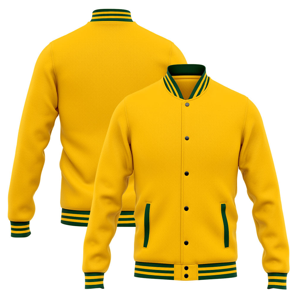 Custom Varsity Jacket Letterman jacket for Men, Women and Youth Green Yellow enthsush