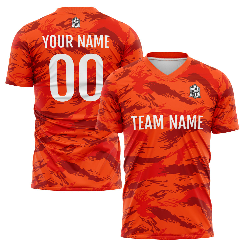 Custom Soccer Jerseys for Men Women Personalized Soccer Uniforms for Adult and Kid Orange enthsush