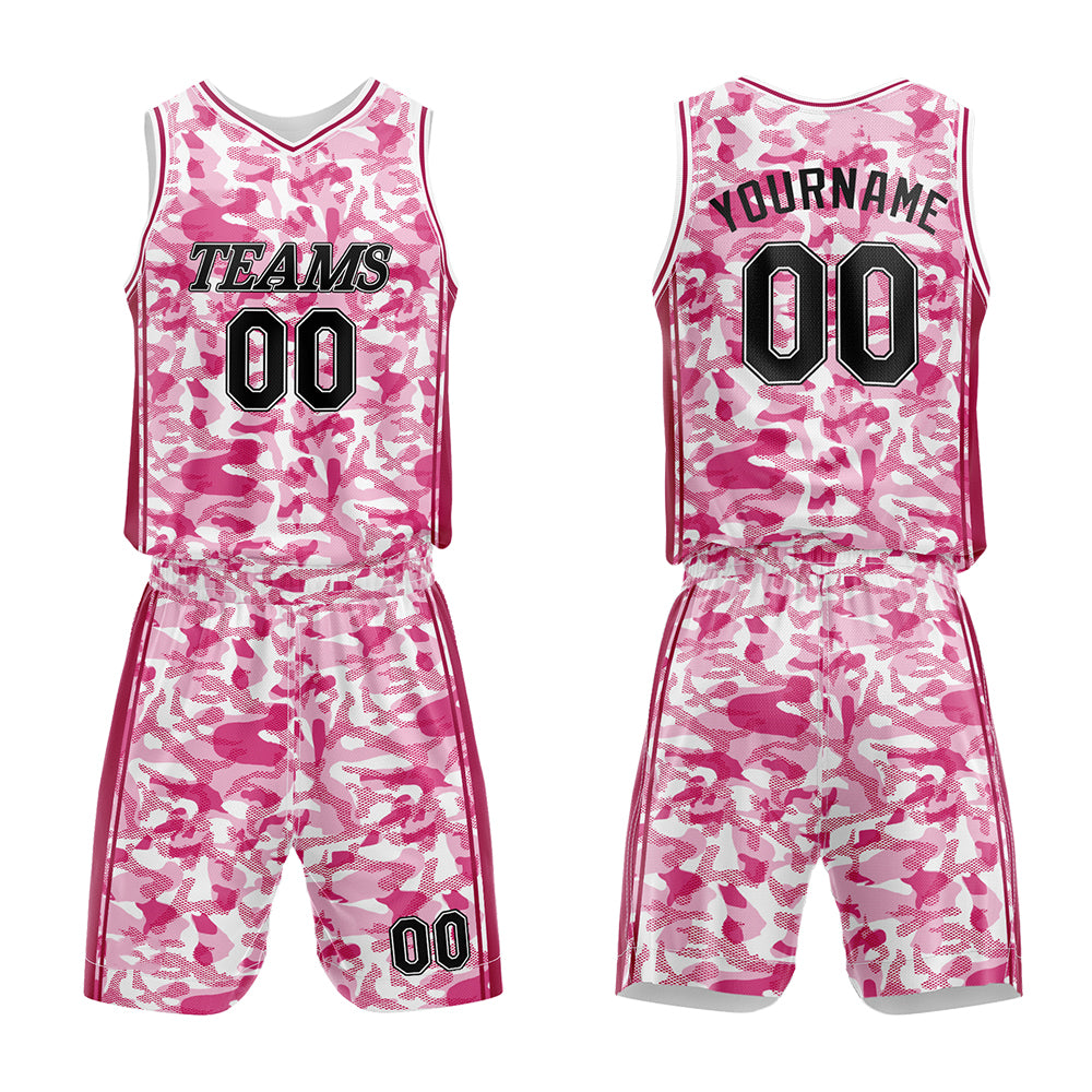 Custom Basketball Jersey Uniform Suit Printed Your Logo Name Number Pink enthsush