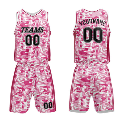 Custom Basketball Jersey Uniform Suit Printed Your Logo Name Number Pink enthsush