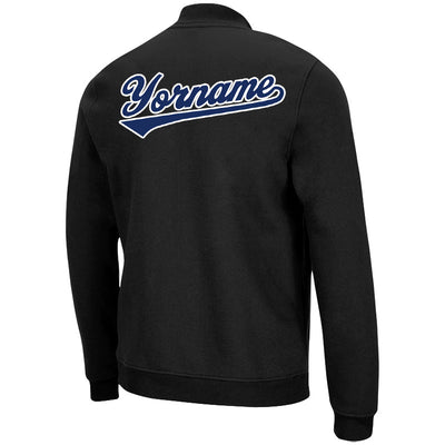 Custom Long Sleeve Windbreaker Jackets Uniform Printed Your Logo Name Number Black-Royal-White enthsush