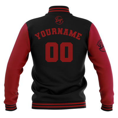 Custom Black Red Waterproof Varsity Jackets Personalized Stitched Name Number Logo to Letterman Jackets enthsush
