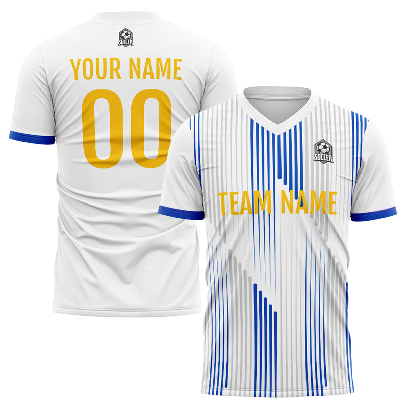 Custom Soccer Jerseys for Men Women Personalized Soccer Uniforms for Adult and Kid White-Blue