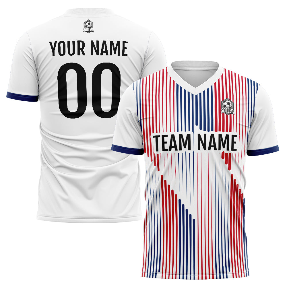 Custom Soccer Jerseys for Men Women Personalized Soccer Uniforms for Adult and Kid White-Red-Royal enthsush