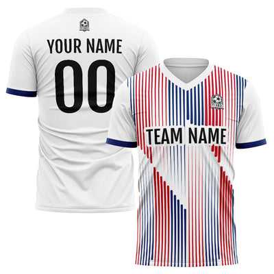 Custom Soccer Jerseys for Men Women Personalized Soccer Uniforms for Adult and Kid White-Red-Royal enthsush