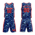 Custom Basketball Jersey Uniform Suit Printed Your Logo Name Number Dark Blue enthsush
