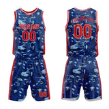 Custom Basketball Jersey Uniform Suit Printed Your Logo Name Number Dark Blue