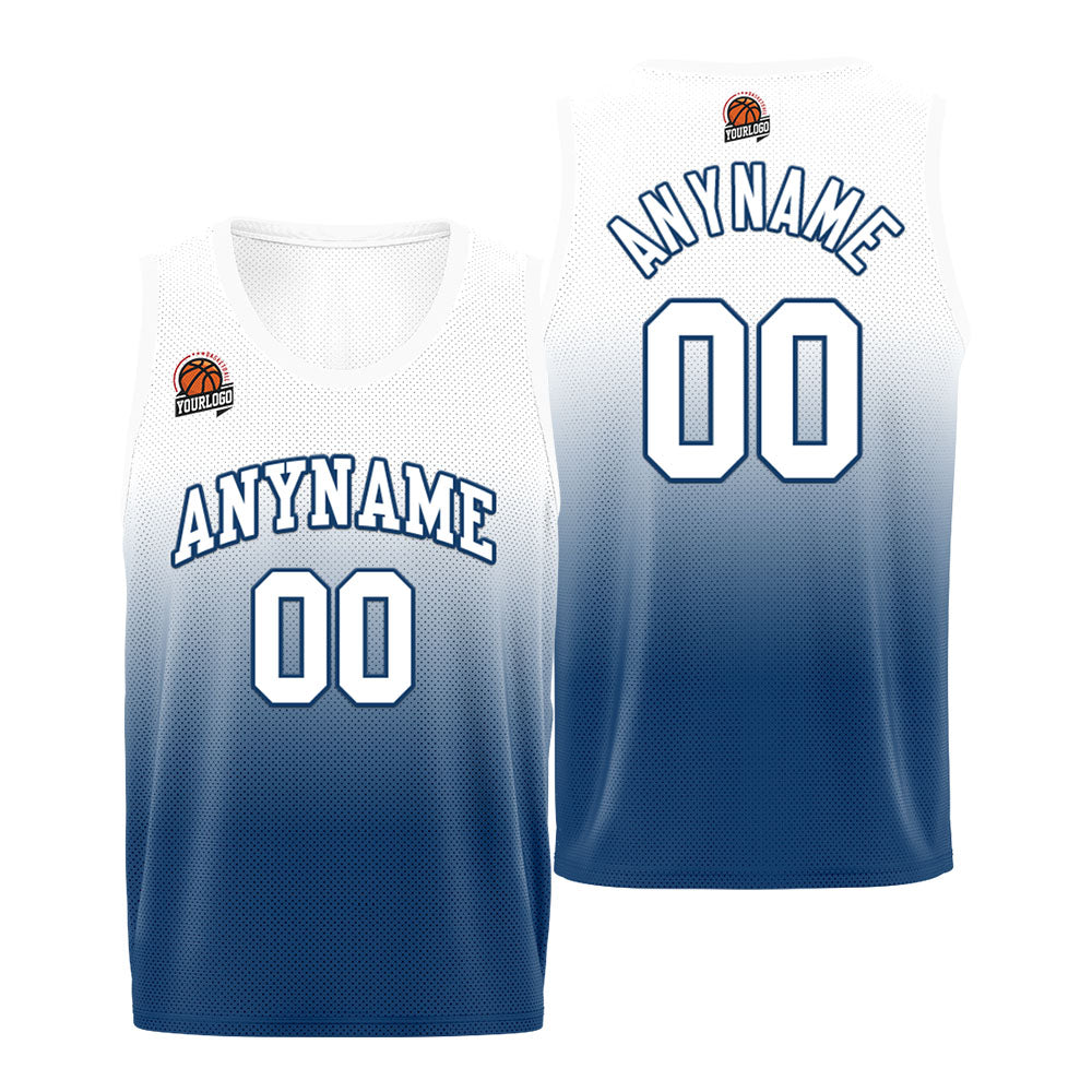 Custom Basketball Jersey Personalized Stitched Team Name Number Logo Blue&Navy enthsush