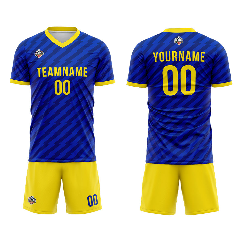 Custom Soccer Jerseys for Men Women Personalized Soccer Uniforms for Adult and Kid Royal-Yellow enthsush