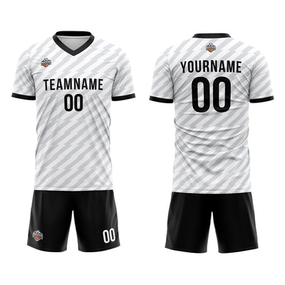 Custom Soccer Jerseys for Men Women Personalized Soccer Uniforms for Adult and Kid White-Black enthsush