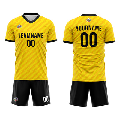 Custom Soccer Jerseys for Men Women Personalized Soccer Uniforms for Adult and Kid Yellow-Black enthsush