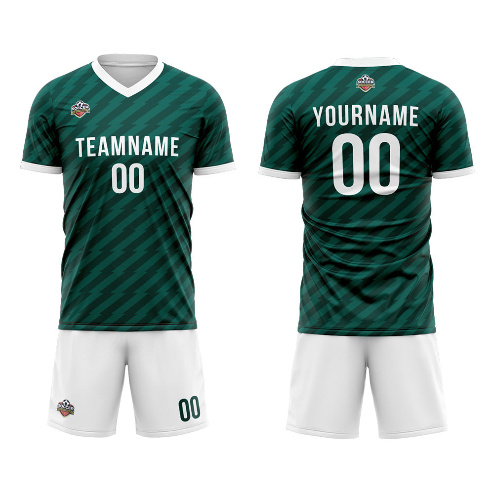 Custom Soccer Jerseys for Men Women Personalized Soccer Uniforms for Adult and Kid Dark Green-White enthsush
