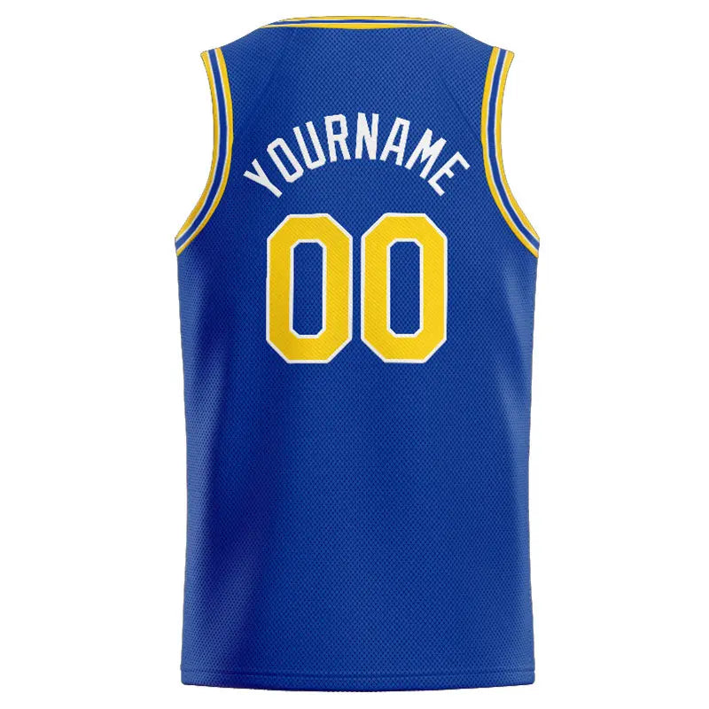 Custom Stitched Basketball Jersey for Men, Women And Kids Royal-Yellow-White enthsush