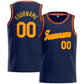 Custom Stitched Basketball Jersey for Men, Women And Kids Navy-Yellow-Orange enthsush