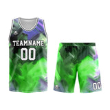 Custom Basketball Jersey Uniform Suit Printed Your Logo Name Number Green&Purple
