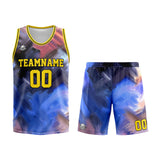 Custom Basketball Jersey Uniform Suit Printed Your Logo Name Number Yellow&Blue