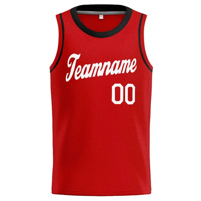 Custom Stitched Basketball Jersey for Men, Women And Kids Red-White-Black enthsush