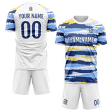 Custom Soccer Jerseys for Men Women Personalized Soccer Uniforms for Adult and Kid Grey Blue