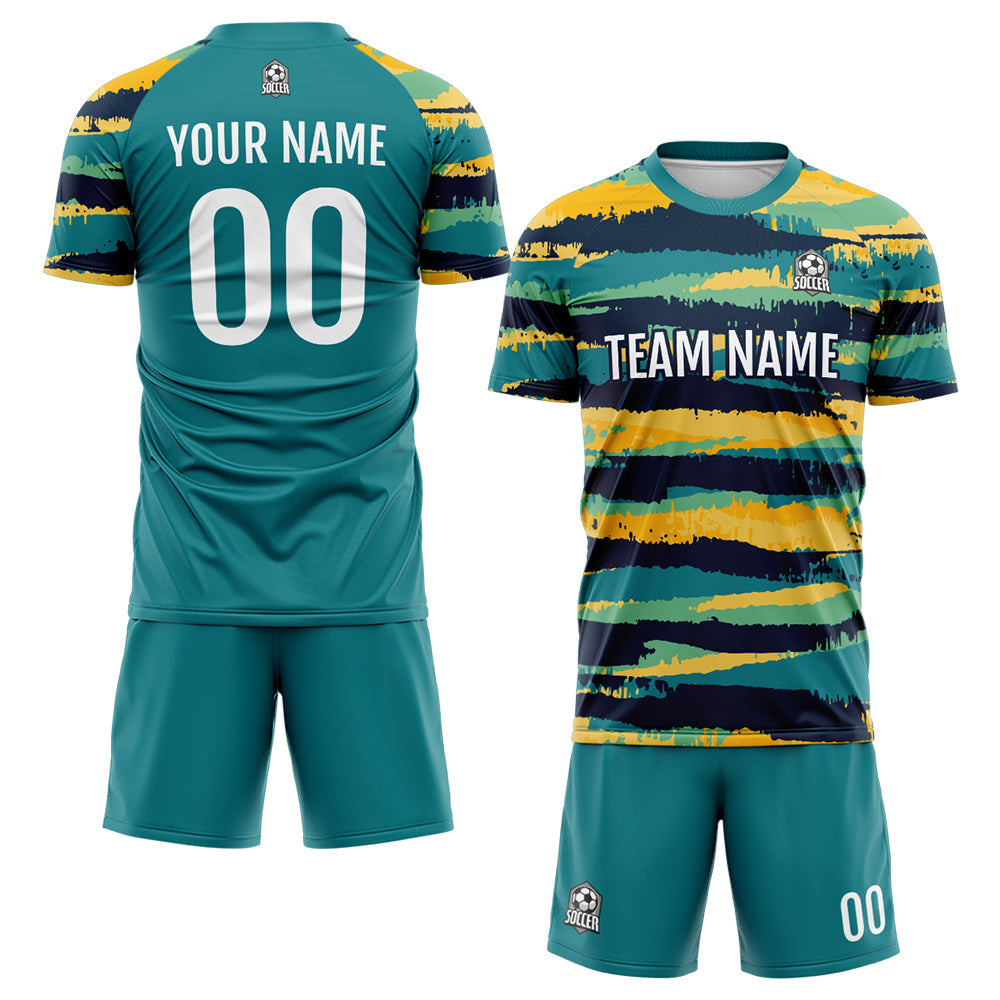 Custom Soccer Jerseys for Men Women Personalized Soccer Uniforms for Adult and Kid Teal enthsush