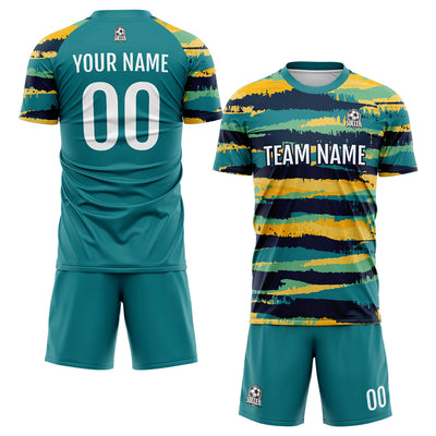 Custom Soccer Jerseys for Men Women Personalized Soccer Uniforms for Adult and Kid Teal enthsush