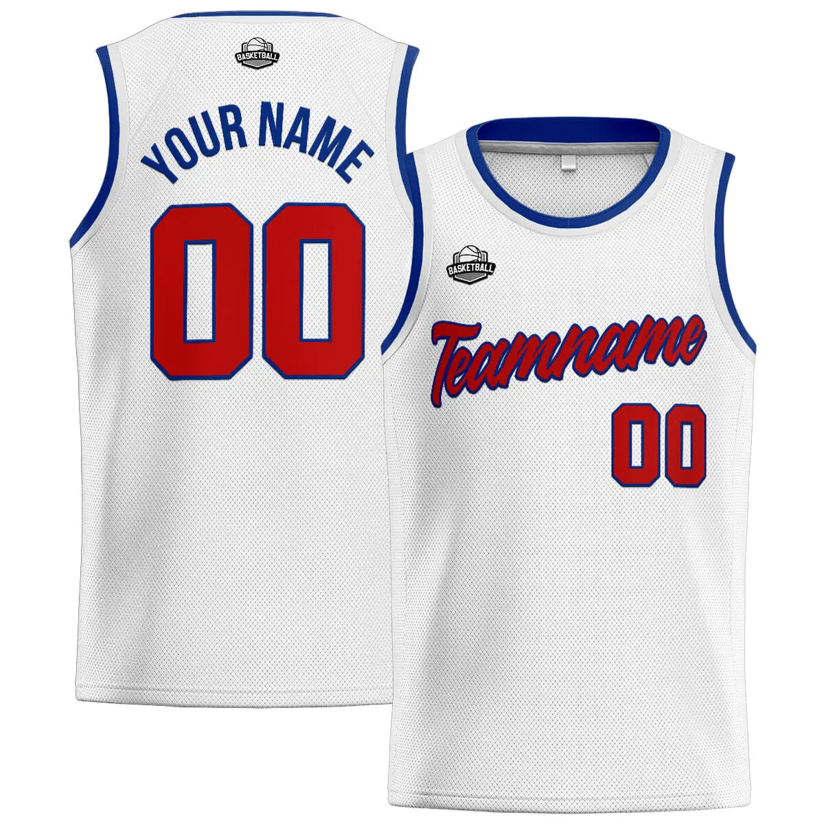 Custom Stitched Basketball Jersey for Men, Women  And Kids White-Red-Royal enthsush
