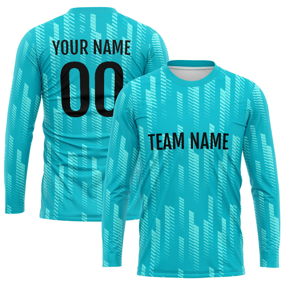 Custom Basketball Soccer Football Shooting Long T-Shirt for Adults and Kids Teal enthsush