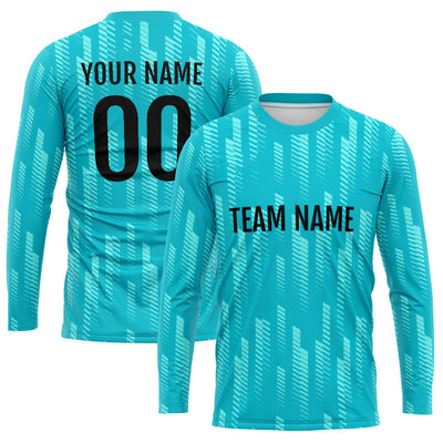 Custom Basketball Soccer Football Shooting Long T-Shirt for Adults and Kids Teal enthsush