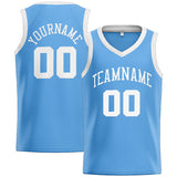 Custom Stitched Basketball Jersey for Men, Women And Kids Light Blue-White