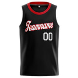 Custom Stitched Basketball Jersey for Men, Women And Kids Black-White-Red