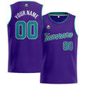 Custom Stitched Basketball Jersey for Men, Women  And Kids Purple-Teal enthsush