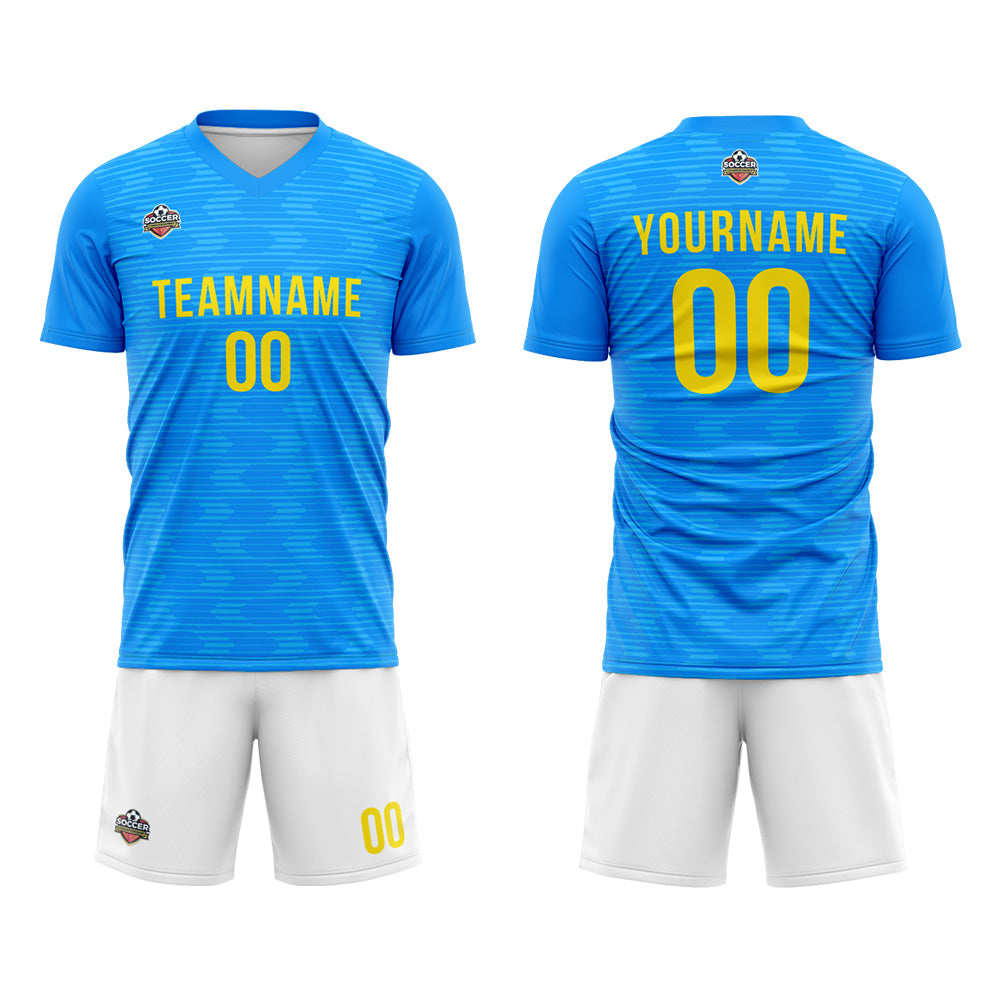 Custom Soccer Jerseys for Men Women Personalized Soccer Uniforms for Adult and Kid Blue-White enthsush
