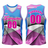 Custom Blue Pink Basketball Jersey Uniform Suit Printed Your Logo Name Number