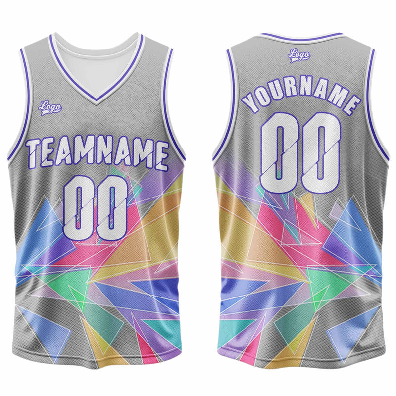Custom Grey Basketball Jersey Uniform Suit Printed Your Logo Name Number