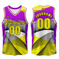 Custom Purple Yellow Basketball Jersey Uniform Suit Printed Your Logo Name Number enthsush