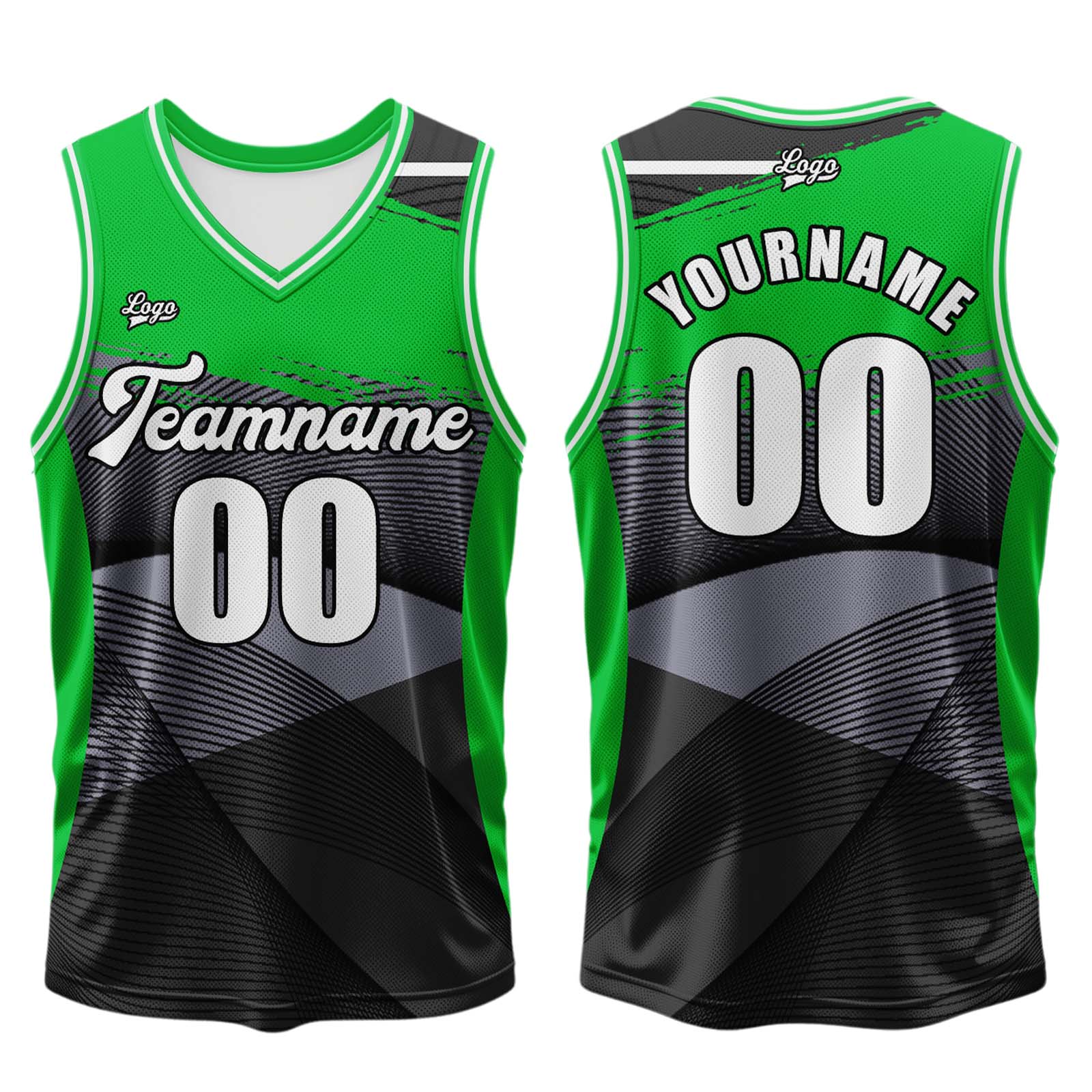 Custom Black Green Basketball Jersey Uniform Suit Printed Your Logo Name Number enthsush