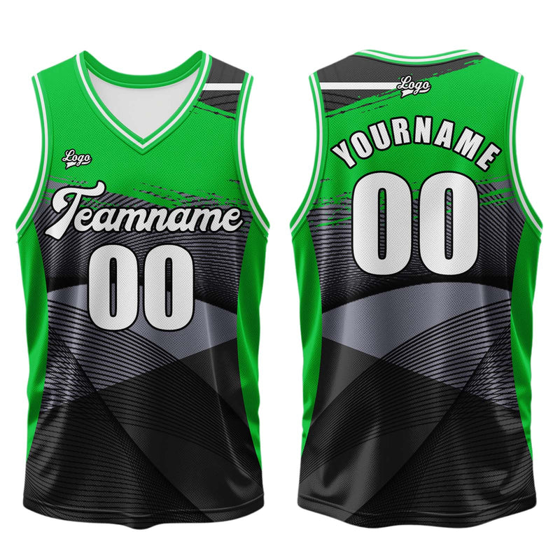 Custom Black Green Basketball Jersey Uniform Suit Printed Your Logo Name Number