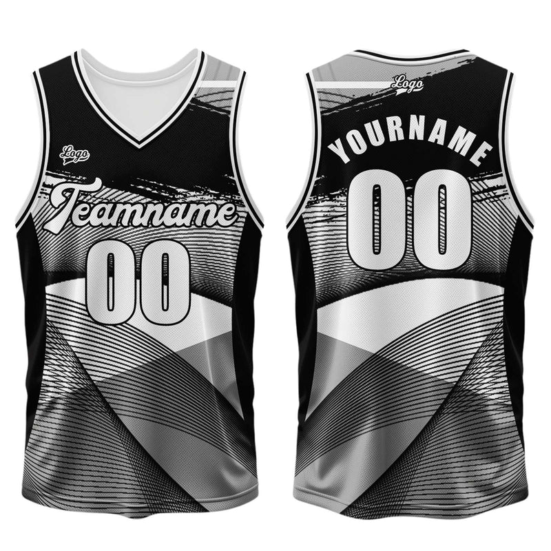Custom Black Basketball Jersey Uniform Suit Printed Your Logo Name Number