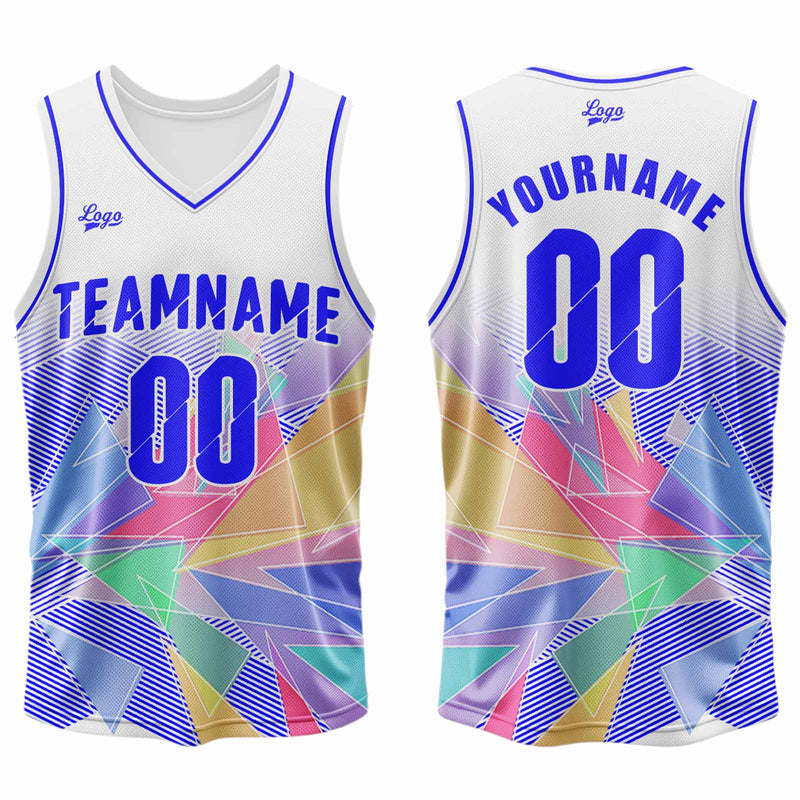 Custom White Basketball Jersey Uniform Suit Printed Your Logo Name Number