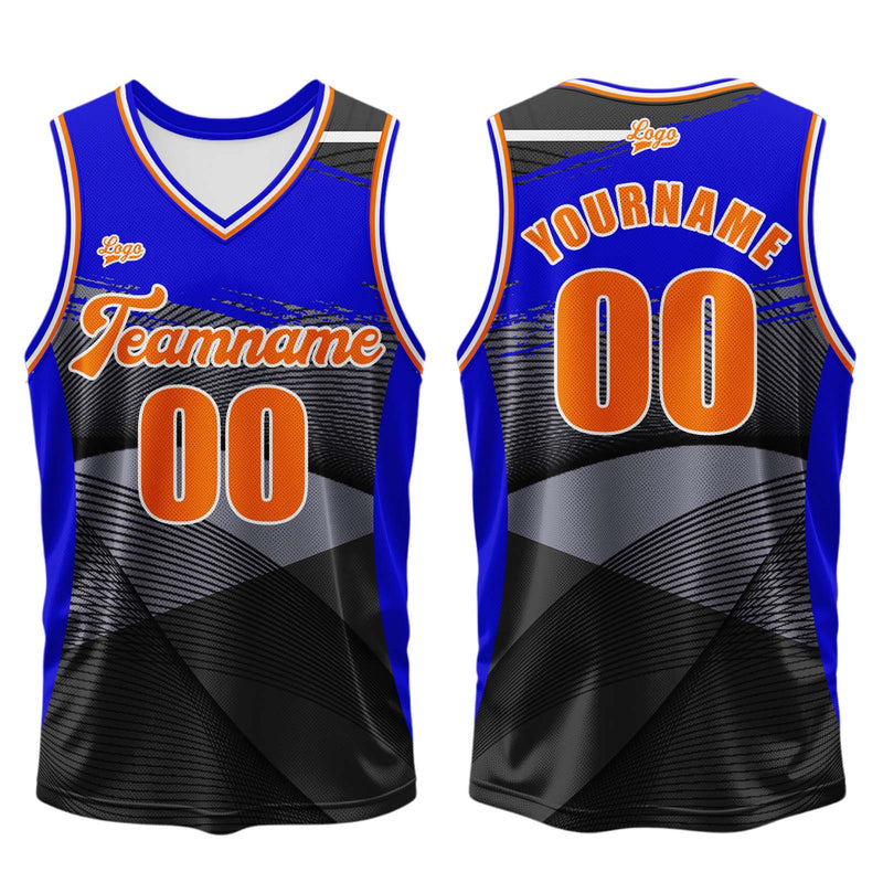 Custom Black Blue Basketball Jersey Uniform Suit Printed Your Logo Name Number