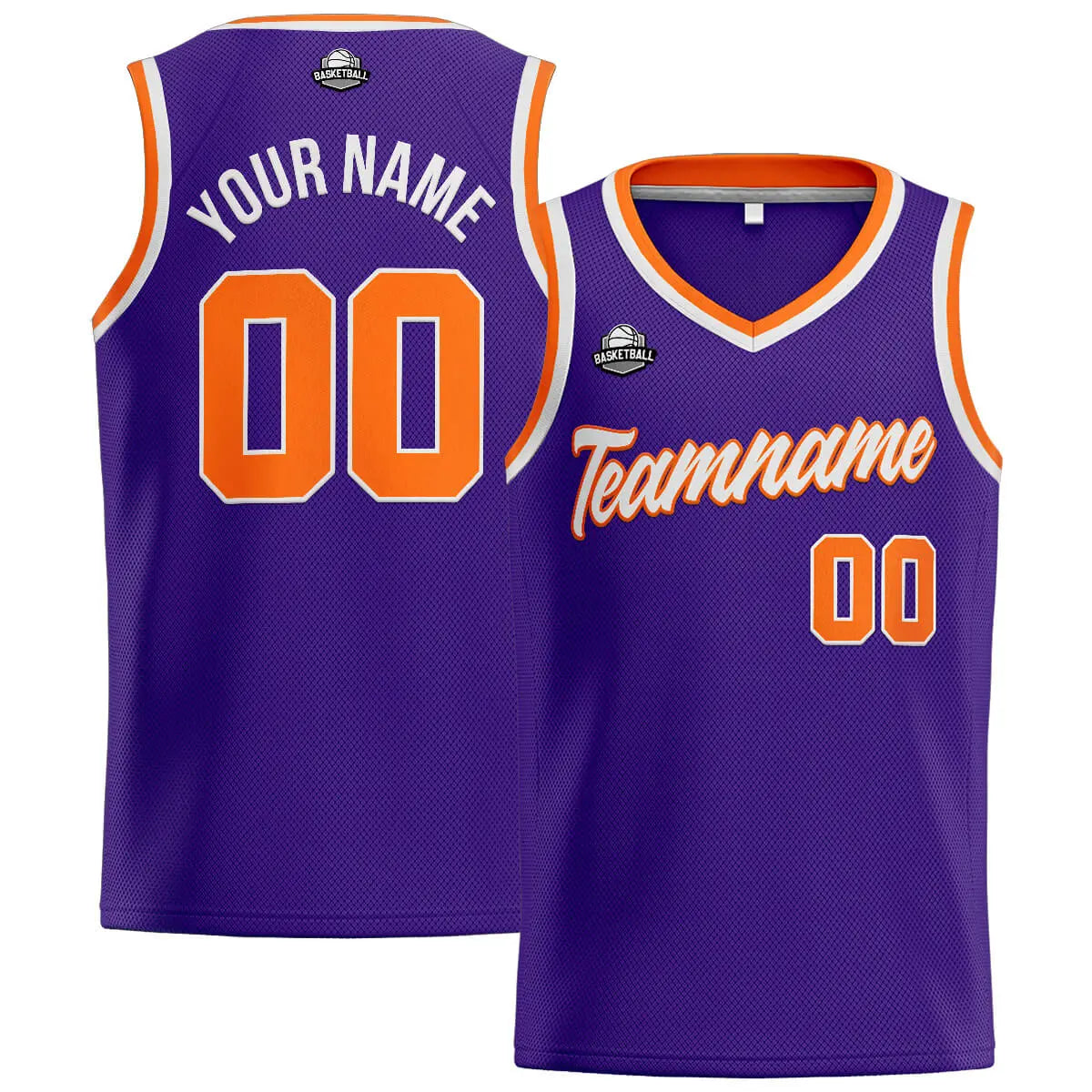 Custom Stitched Basketball Jersey for Men, Women  And Kids Purple-Orange enthsush